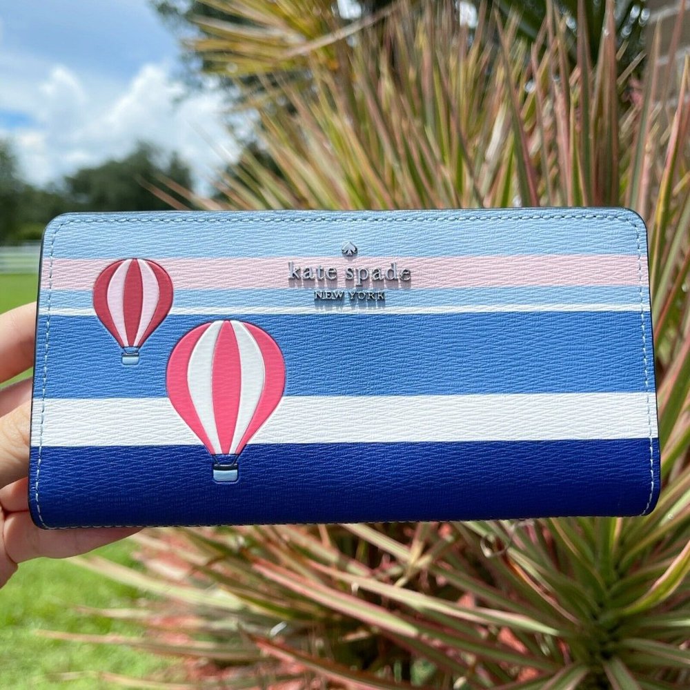 Kate Spade Slim Bifold Wallet Blue Multi